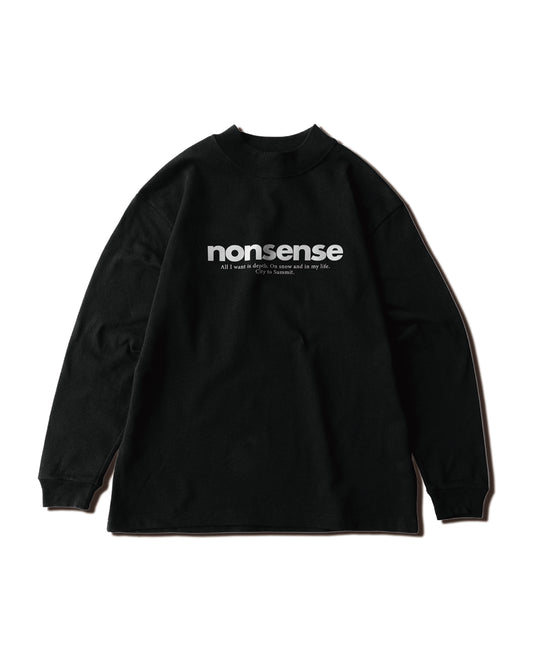 Mock neck Statement Tee - Black